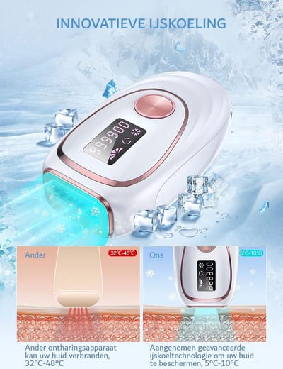 IPL ontharingsapparaat - Laser ontharingsapparaat - IPL ontharing - Laser apparaat - Ontharingsapparaten - Vriesfunctie -