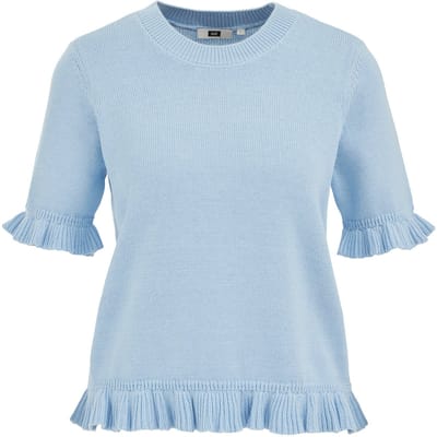 WE Fashion Dames gebreide trui met ruches