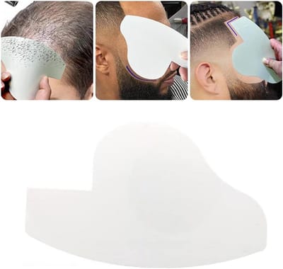 Haarlijn Sjabloon - Baard Vormgeven - Strakke Lijnen - Buigzaam PVC - 18 x 11 cm - Wit