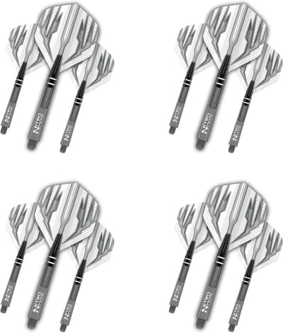 Dart Vluchten en Stelen Set - 4 Sets Standaard Flights en Medium Nitrotech Stelen