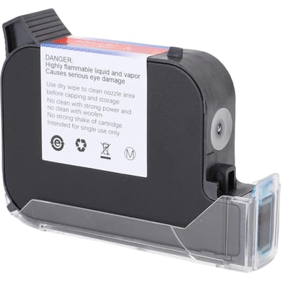 Sneldrogende Solvent Inktcartridge Zwart 42ml 12.7mm Vervanging voor Handheld Mini Inkjet Printer