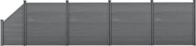 HKC Schuttingpanelen set vierkant/schuin 183x799cm grijs