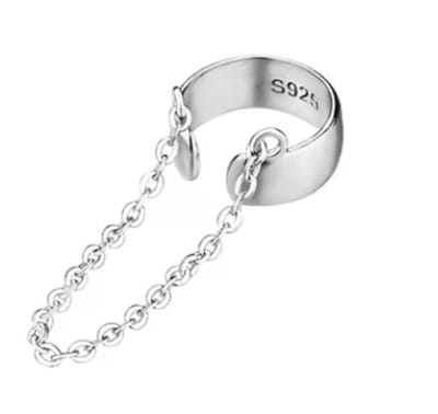 Oorklem -helix -kettinkje- geen gaatje-zilver- Charme Bijoux