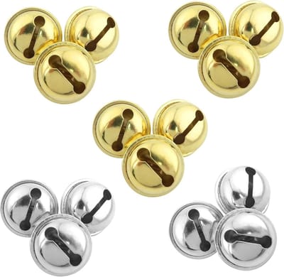 30 Stuks Metalen Jingle Bells 22mm Goud en Zilver voor DIY Sieraden, Kerstversiering en Feestdecoratie