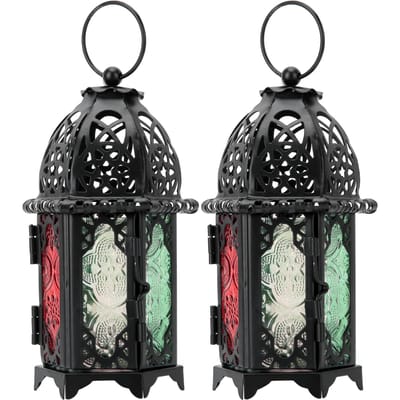 2 Pièces Bougeoir Château Vintage Noir Métal Fer Rétro Décorations Mariage Maison black