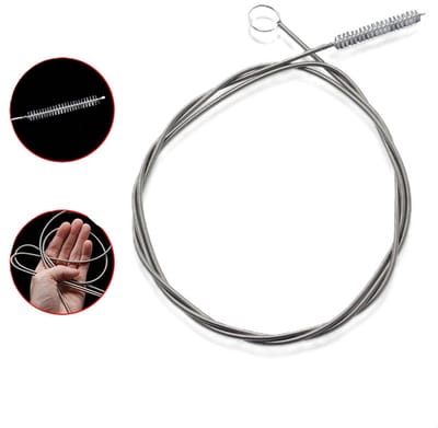 Scrubborstel – Pijpenborstel -150 cm - Voor Auto & Koelkast – Slangenreiniger / Borstel - Reinigingsborstel - Roestvrij staal – Flexibele – Zilver - LOUZIR