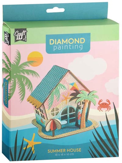 Creative Craft Group diamond painting zomerhuis knutselset strandthema.