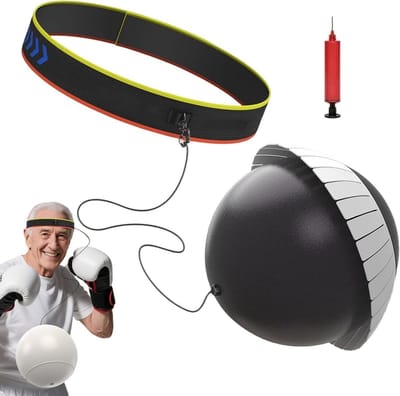 Boksbal Hoofdband - Reactiebal Set - Reactie Training - Geïntegreerde Ventilator - Verstelbaar - Zwart