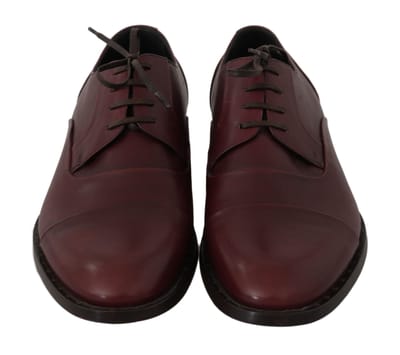 Dolce & Gabbana Rode Bordeaux Leren Derby Formele Schoenen
