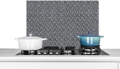 Spatscherm keuken 60x40 cm - Kookplaat achterwand Staal - Roest print - Industrieel - Patroon - Muurbeschermer - Spatwand fornuis - Hoogwaardig aluminium