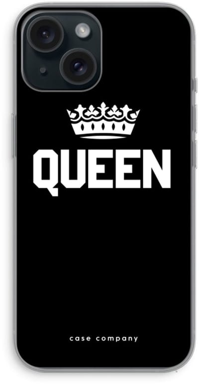 Case Company® - Hoesje geschikt voor iPhone 15 hoesje - Queen zwart - Soft Cover Telefoonhoesje - Bescherming aan alle Kanten en Schermrand