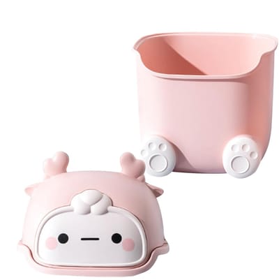 Mini vuilnisemmer - Prullenbak deksel - Bureau opruimen - Luchtdicht deksel - 19.7cm - Roze