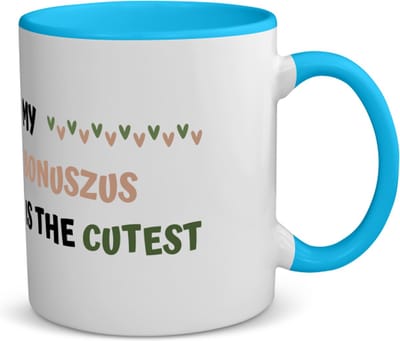 Akyol - my bonuszus is the cutest koffiemok - theemok - blauw - Zus - schattige bonuszus - verjaardagscadeau - verjaardag - cadeau - cadeautje voor zus - zus artikelen - kado - geschenk - gift - 350 ML inhoud