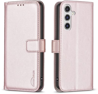 BINFEN Hoesje - Geschikt voor Samsung Galaxy S25 FE Hoesje - BINFEN Color Book Case - Rose Gold