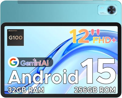 Doogee Tab E3+ -Tablet-Android 15- 12 inch 90Hz FHD+ - 4G LTE-Gemini AI-32GB ROM+256GB ROM（2TB TF）-Helio G100-8800mAh/18W-Vier luidsprekers-Face ID-5G Wi-Fi-A GPS-GPS-Blauw