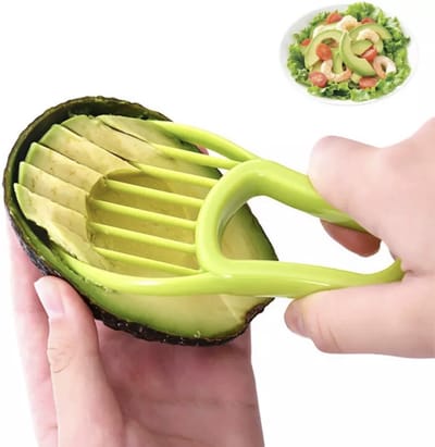 3-in-1 Avocadosnijder - Avocadoschiller - Avocadomes - Avocado ontpitter - Keukengadget - Avocado tool - Avocado snijder - Avocado in reepjes snijden - Groen - IXEN