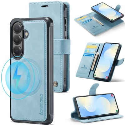 Casemania - Bookcase - 2-in-1 Magnetic MagSafe Case – Geschikt voor Samsung S26 Plus - Licht Blauw