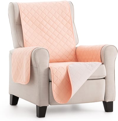 Belmarti Duo fauteuilbeschermer - 55 cm - Zalmroze/Ivoor