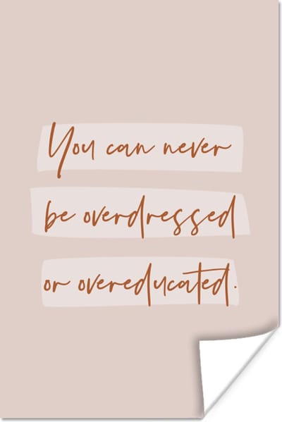 Poster Quotes - Studenten - Leren - Studeren - 120x180 cm XXL