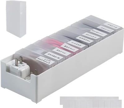 Data Kabel Opbergdoos - Kabelbeheerdoos voor Stofvrije Opslag van Snoeren en Draden - Multi-Grid Organiser voor Thuis en Kantoor