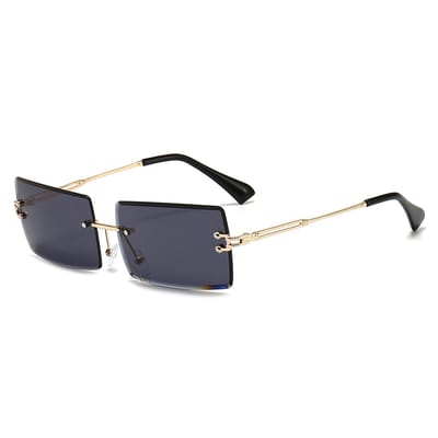 LOUD AND CLEAR® - Zonnebril - Randloze Zonnebril - Festival Bril - Randloos - Heren - Dames - Goud - Zwart