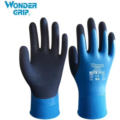 Wonder Grip Thermo Plus Gants de travail résistants au froid double couche avec revêtement en latex pour le jardinage L black