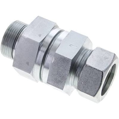 35L (M45x2) & G1-1/4'' Regeling-Uit Elektrolytisch verzinkt Stalen Terugslagklep Snijring Buitendraad 1-100 bar ISO 8434-1