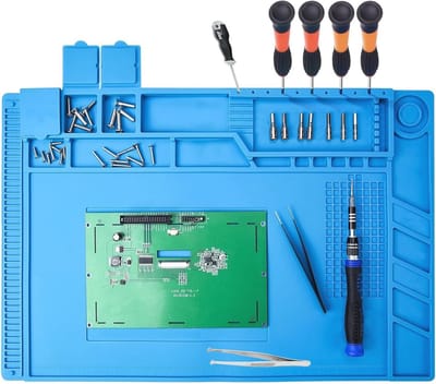Hittebestendige Magnetische Soldeermat 500 °C - Antistatisch, Reparatiemat met Schaal voor Elektronische Onderdelen - 45 x 30 cm