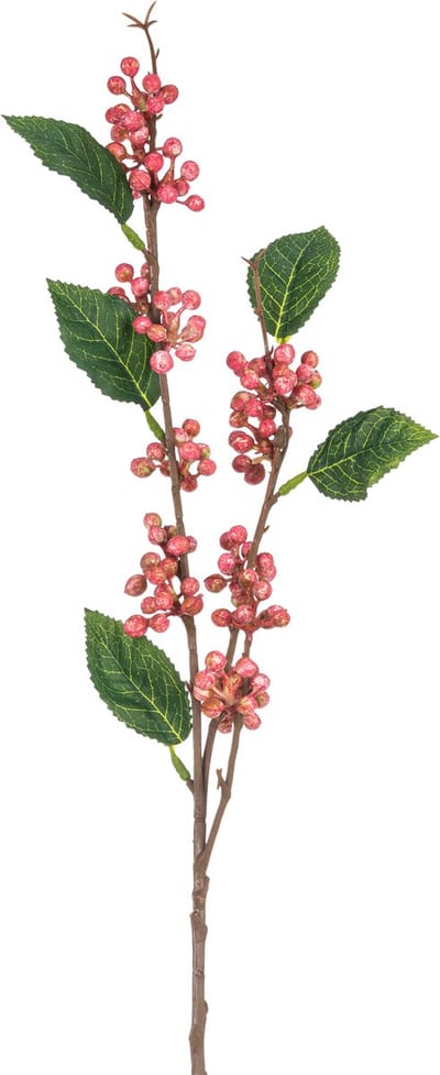 Easyplants | Kunsttak Berries 64 cm roze | Zijde | Nepbloemen | roze | Onderhoudsvrij | Kant-en-klaar