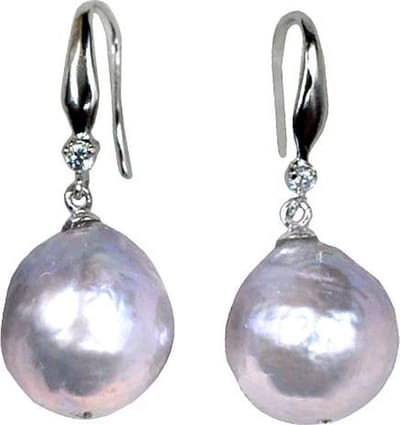 Zoetwater parel oorbellen Bling Kasumi Grey Pearl - oorhanger - echte parels - grijs - sterling zilver (925) - sieraden doosje - parel oorbellen dames