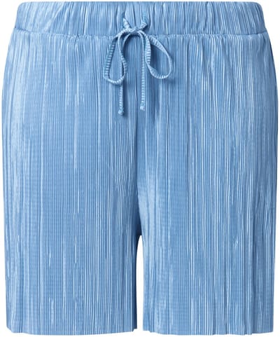 Ulla Popken - Dames - Geplooide short elastische tailleband striklint - Rookblauw - Maat 42+