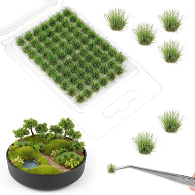 Modelbouw Gras - Miniatuur Tuft - Landschapsinrichting - Natuurgetrouwe Textuur - 0.5cm Diameter - Groen