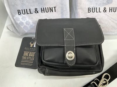 Bull & Hunt leren aktetas - Oldskool - Klein - Zwart