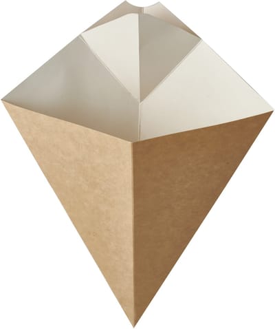 Frietzakken - Patatzakken - Puntzakken - 50x stuks - karton met saushouder - 27 X 21 cm - 300 gram - Snacks serveren