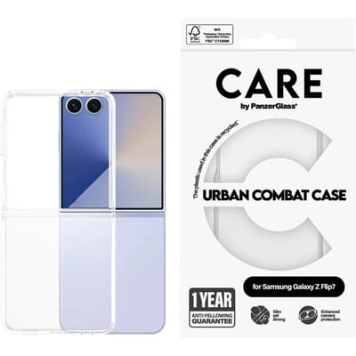CARE by PanzerGlass Flagship Case Transparent Urban Combat w. Clear Frame Samsung Galaxy Z Flip7