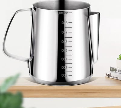 RVS Maatbeker 900 ML met Schenkrand & Handvat - Roestvrij metaal maatbeker 0.9 Liter - Maatbekers - Stainless steel