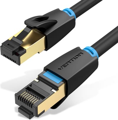 Vention IKABG netwerkkabel Zwart 1,5 m Cat8 S/FTP (S-STP) Rond