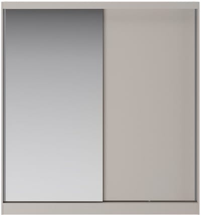 Vente-unique Kledingkast met 2 schuifdeuren en spiegel - B200 cm - Beige - OCHIRA