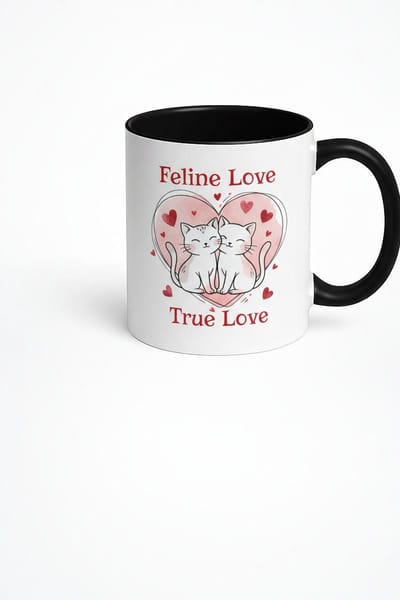Feline Love True Love Mok - Schattige Katten - Romantisch Valentijn Cadeau voor Kattenliefhebbers