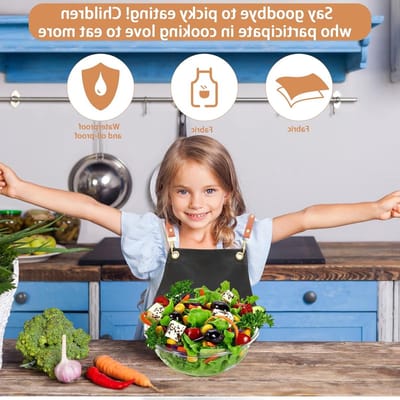 Unisex Schort voor Werk en BBQ, Tuinschort met 4 Pocketen en Kruisbanden, Waterdicht en Praktisch voor Keuken en Restaurant