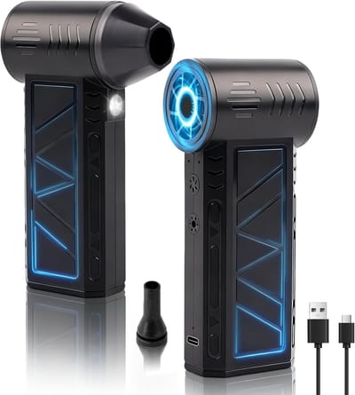 Elektrische Bladblazer - Luchtblazer Turbo - Stof Verwijderen - 130.000rpm Kracht - 4000mAh Batterij - Zwart