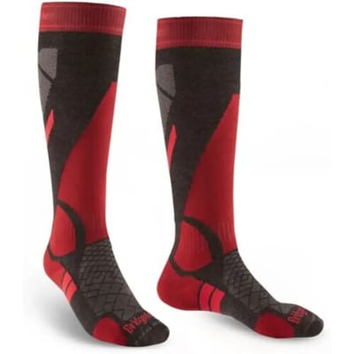 Bridgedale Lightweight Merino Endurance Lange Skisokken Heren (Maat - L, Kleur - Graphite / Red)