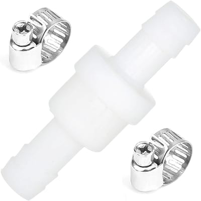 Dailygoods- Terugslagventiel 10 mm - Inline Ventiel - Slangklemmen - Hittebestendig Kunststof - Corrosiebestendig Roestvrij Staal - Voor Water/Gas - Afvoerventiel