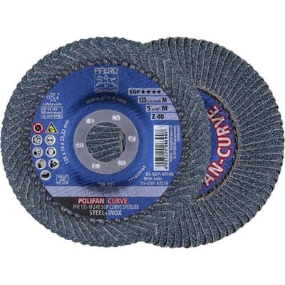 PFERD TOOLS 67689052 Z Sgp Curve Steelox Lamellenschijf Diameter 125 mm Boordiameter 22.23 mm Korrelgrootte (num) 40 10 stuk(s)