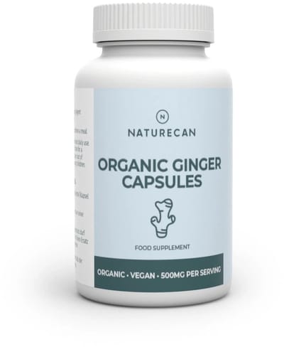 Naturecan Organic Ginger Supplement - 500 mg - 60 Capsules - Biologisch - Spijsvertering