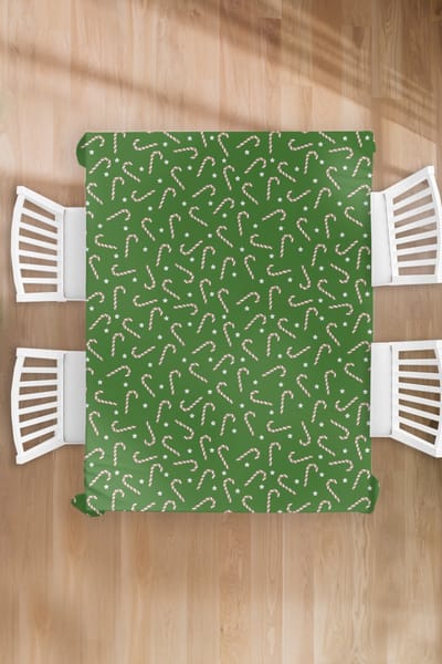 Kerst Tafelkleed - Kerstmis Decoratie - Tafellaken - Kerstmis - Patronen - Zuurstok - Sterren - 150x200 cm - Kerstmis Versiering - Tafeldecoratie Kerstmis - Kerstdecoratie tafel - Tafelversiering