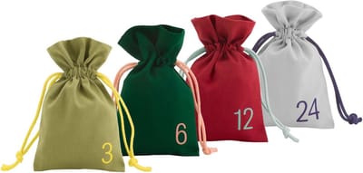 Remember - Adventkalender Zakken Set van 24 Stuks Assorti - Katoen - Multicolor -