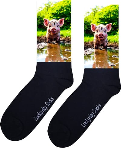 Varken - Opkikker - Grappige sokken - Valentijns cadeau - Verjaardag cadeau - Sint cadeau - Leuke sokken - Modder - Vrolijke sokken - Cadeautje - Grappig cadeau - Kerstsokken - Kerstcadeau - Vaderdag - Moederdag - Socks maken Happy - 37-44