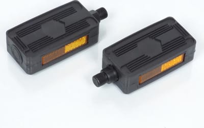 paar zwarte pedalen met reflector m14x1,25 ø13,8 mm voor bromfiets