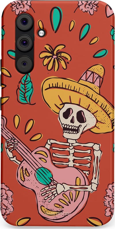 Casetastic hoesje geschikt voor Samsung Galaxy A54 (2023) 5G - Dubbellaagse bescherming - Muziekbot - Fashion Case - Terracotta Taupe